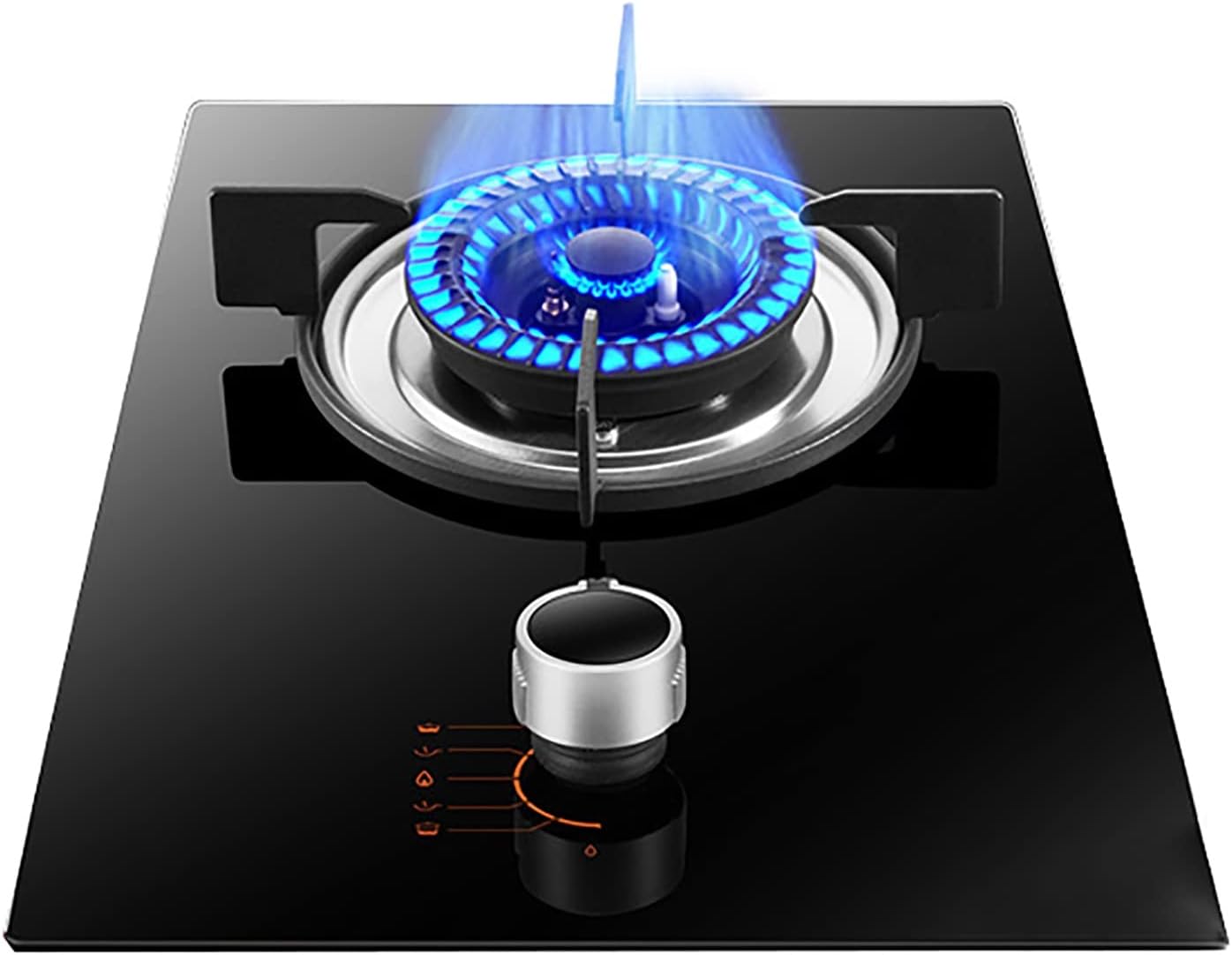 Burner Gas Cooker gas hob Stove 1 33cm Black Glass Kitchen Indoor Catering Hob [Energy Class A]