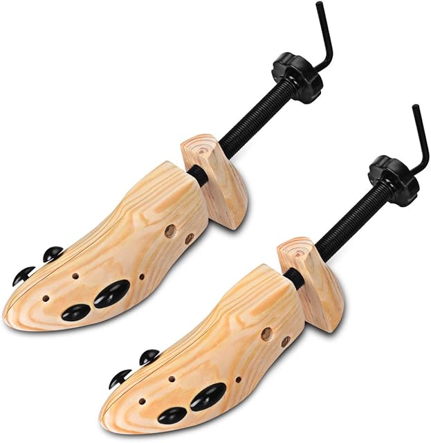 APIKA Two Way Shoe Stretcher Shoe Tree Natural Wood Set of 2 Unisex - Holzgelb - S