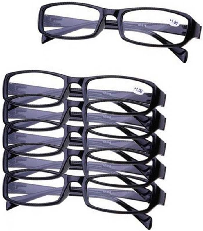 Lily Garden 6 Pairs Reading Glasses Black Full Frame (4.0)