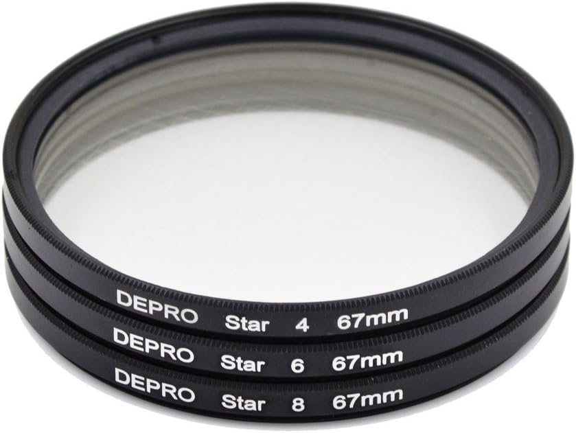 DEPRO 67mm Star Filter Set Cross +4 +6 +8 Point Star Filter Twinkle Effect For Canon 450D 500D 550D 600D 650D 700D Nikon D3100 D3200 D3300 D5200 D5300 DSLR Lens 67mm Kit
