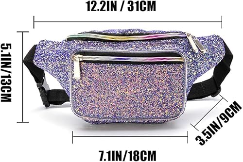 Miniatura 2 de Cangurera holográfica de los años 80 y 90S con diseño de estrellas rave y grava transparente neón para mujeres, gran cangurera