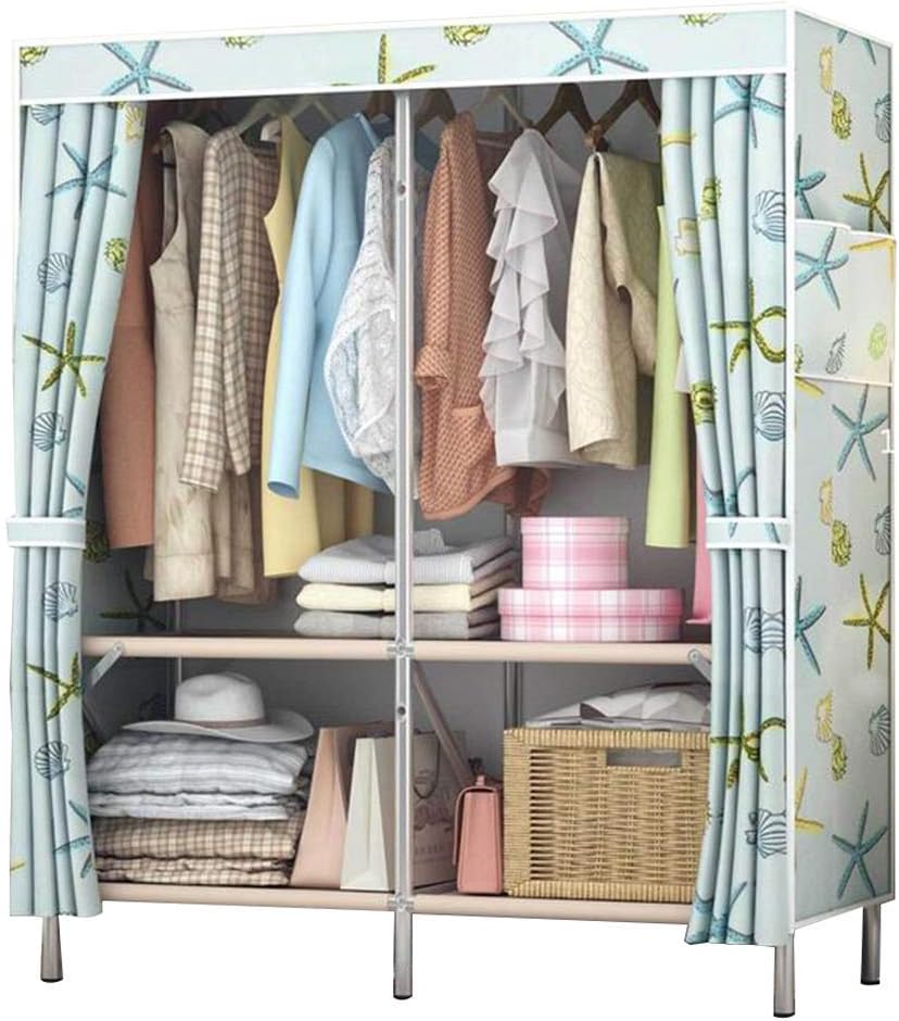 Cloth Wardrobe Clothes Closet, Portable Closet Non-Woven Wardrobe Storage Closet Standing Closet Fabric Cabinet Portable Wardrobe,D_161*128 * 48cm