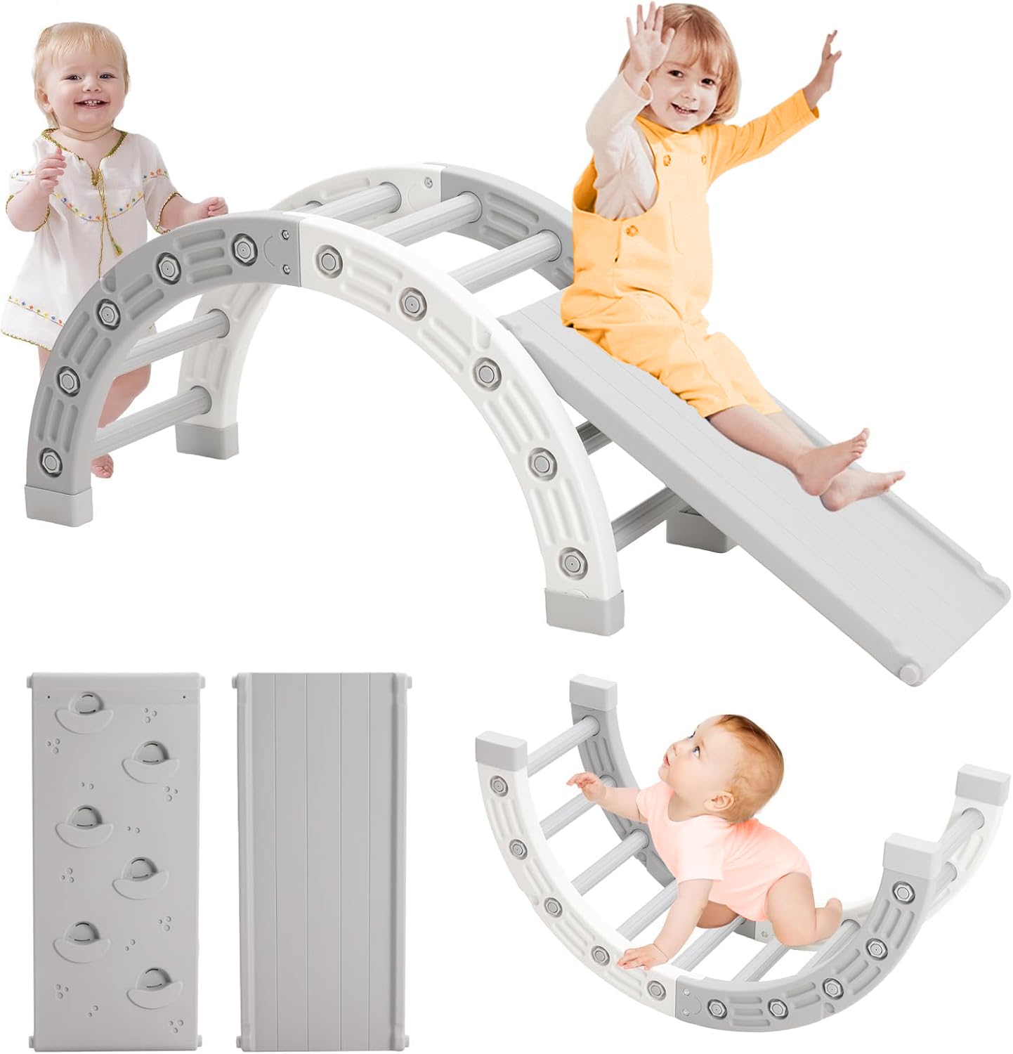 Marco de Escalada para niños, Juguete de Aprendizaje Montessori con tobogán y triángulo de Escalada, gimnasios Interiores de la Selva para niños, Capacidad máxima de Carga 60 kg