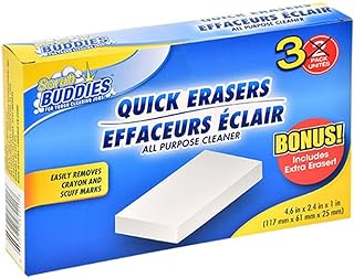 Quick Erasers All Purpose Magic Cleaning Sponges 3 pack - Remove Crayon and Scuff Marks