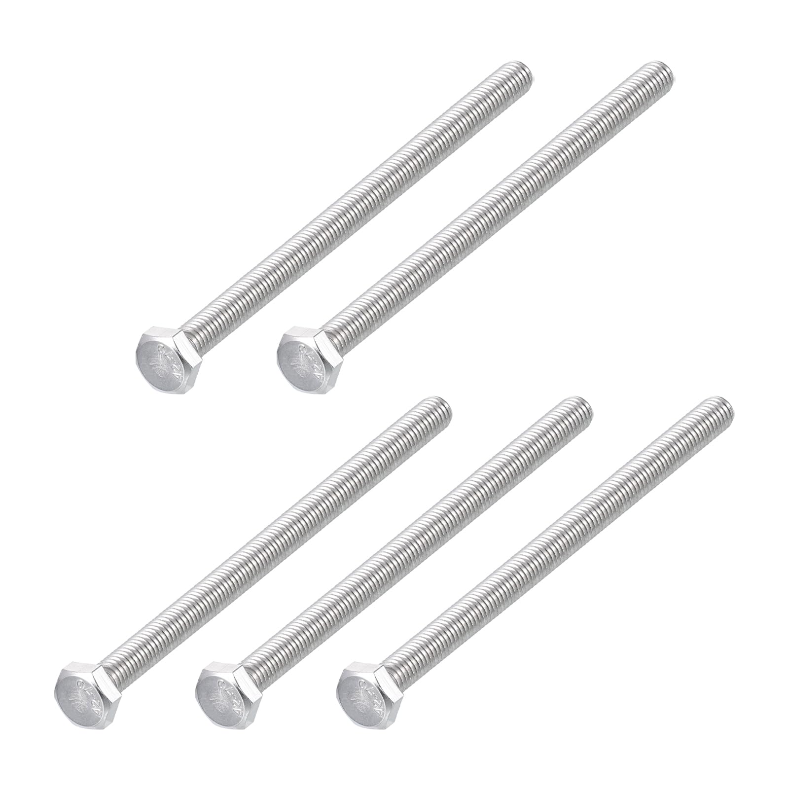 METALLIXITY Hex Bolts (M6-1x110mm) 5Pcs, 304 Stainless Steel Coarse Fully Threaded Hex Head Screw Bolt Machine Screws
