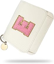 Girls Wallet, Initial Women's Wallets, White Small Wallet for Kids with 5 Card Slots Holder, Personalised Purses Gifts for Girls and Women, Birthday Gift, Christmas Gifts, Travelling Wallets Gift (E)