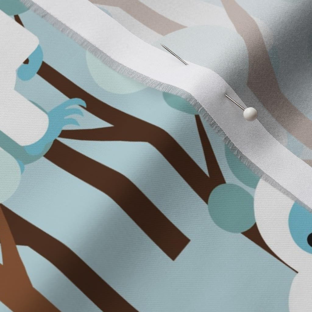 Spoonflower Fabric - Bigfoot Sasquatch Abominable Snowman Crytozoology Yeti Forest Printed on Organic Cotton Sateen Fabric by The Yard - Sewing Quilting Apparel Home Decor