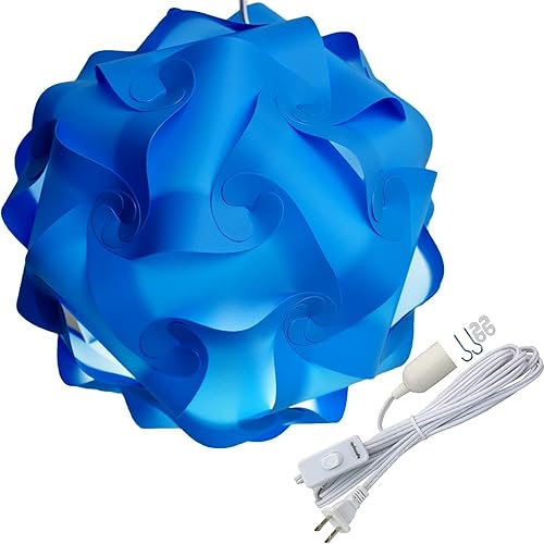 Lightingsky DIY IQ - Kit de pantalla para lámpara colgante de techo con cable colgante de 15 pies (morado claro, L-12 pulgadas)