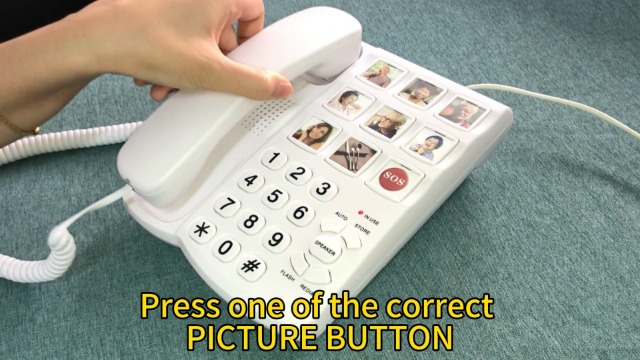 Big Button Phone For Seniors, 9 Pictured Big Buttons,Extra Loud Ringer,Wired Sim