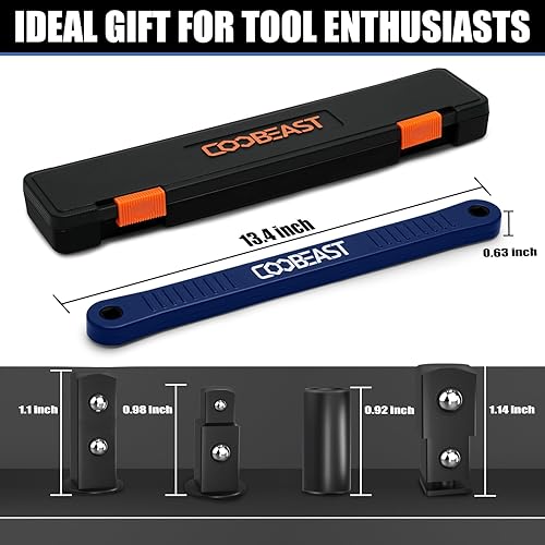 Miniatura 4 de Llave de extensión de desplazamiento lista para impactos, herramienta extensora de llave de vaso con adaptadores versátiles de accionamiento