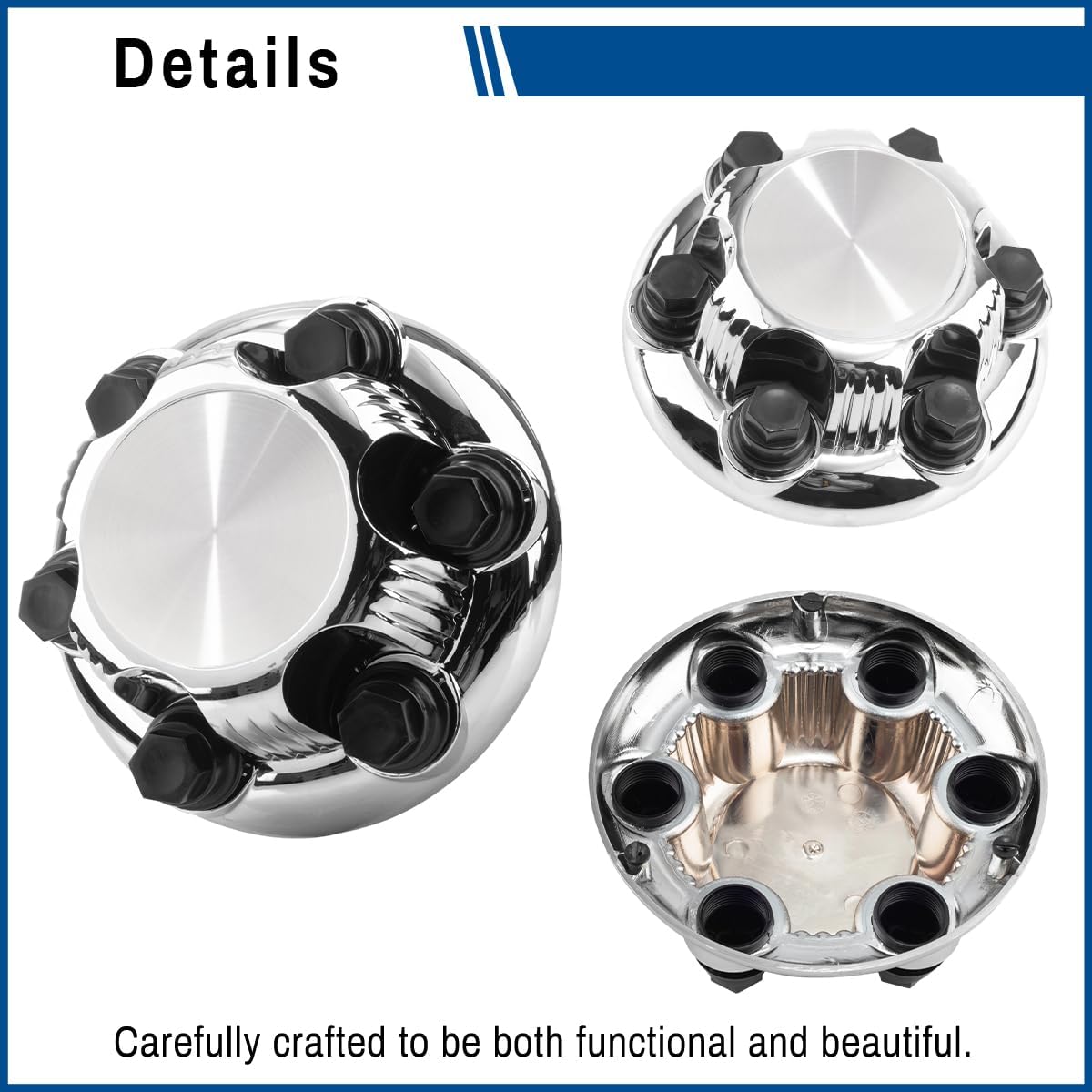 6 Lugs Wheel Center Cap for Chevy GMC Silverado Suburban Tahoe Express Avalanche Astro Safari Savana Sierra Yukon 1500 2500 Wheel Rim Hubcap 1999-2019, 4 PC, Chrome