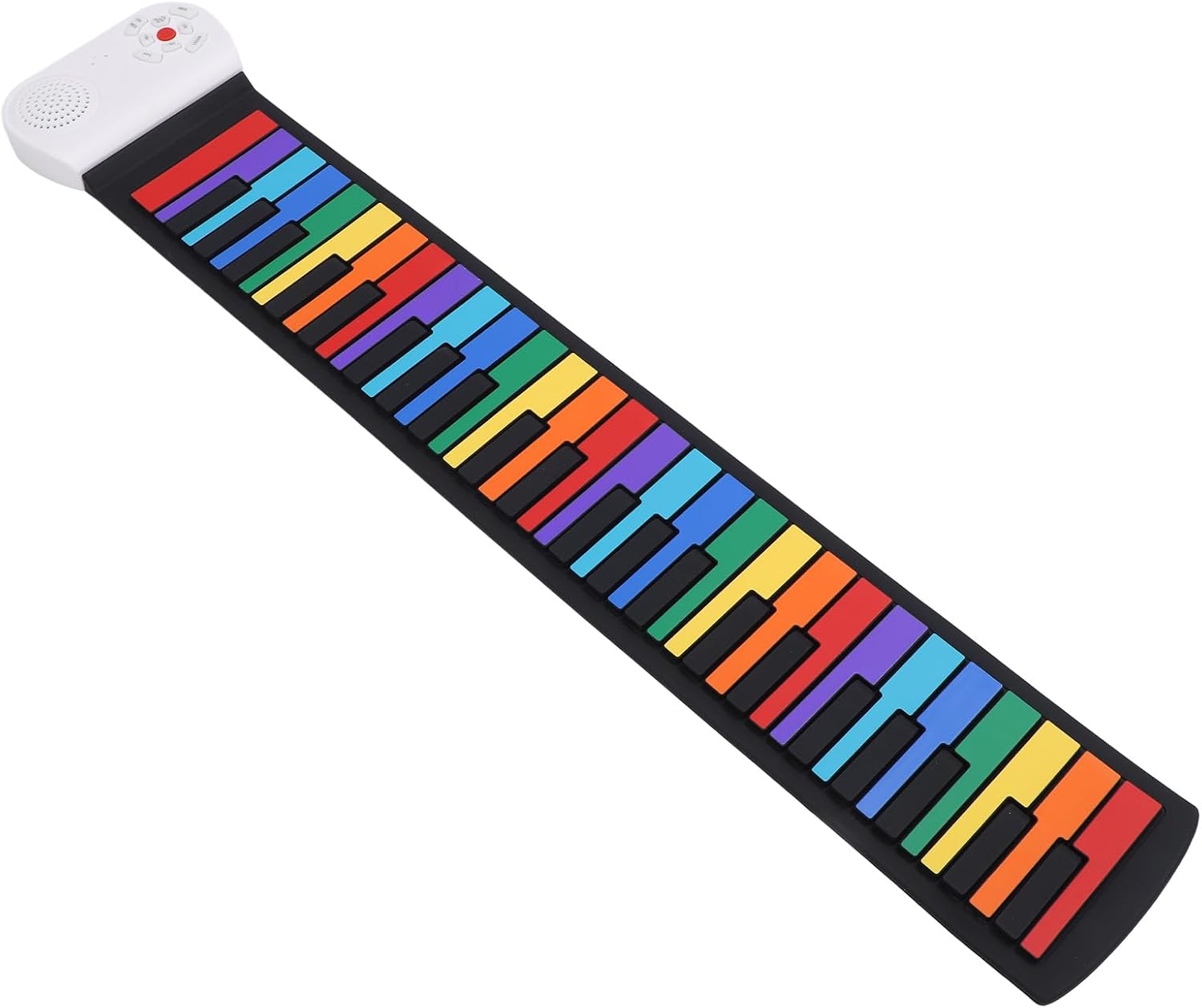 Focket Roll Up Piano Keyboard, 49 Keys Sound Rechargeable Portable Piano Keyboard, Folding with Educational Musical Home Travel Use (Colorful Keys)