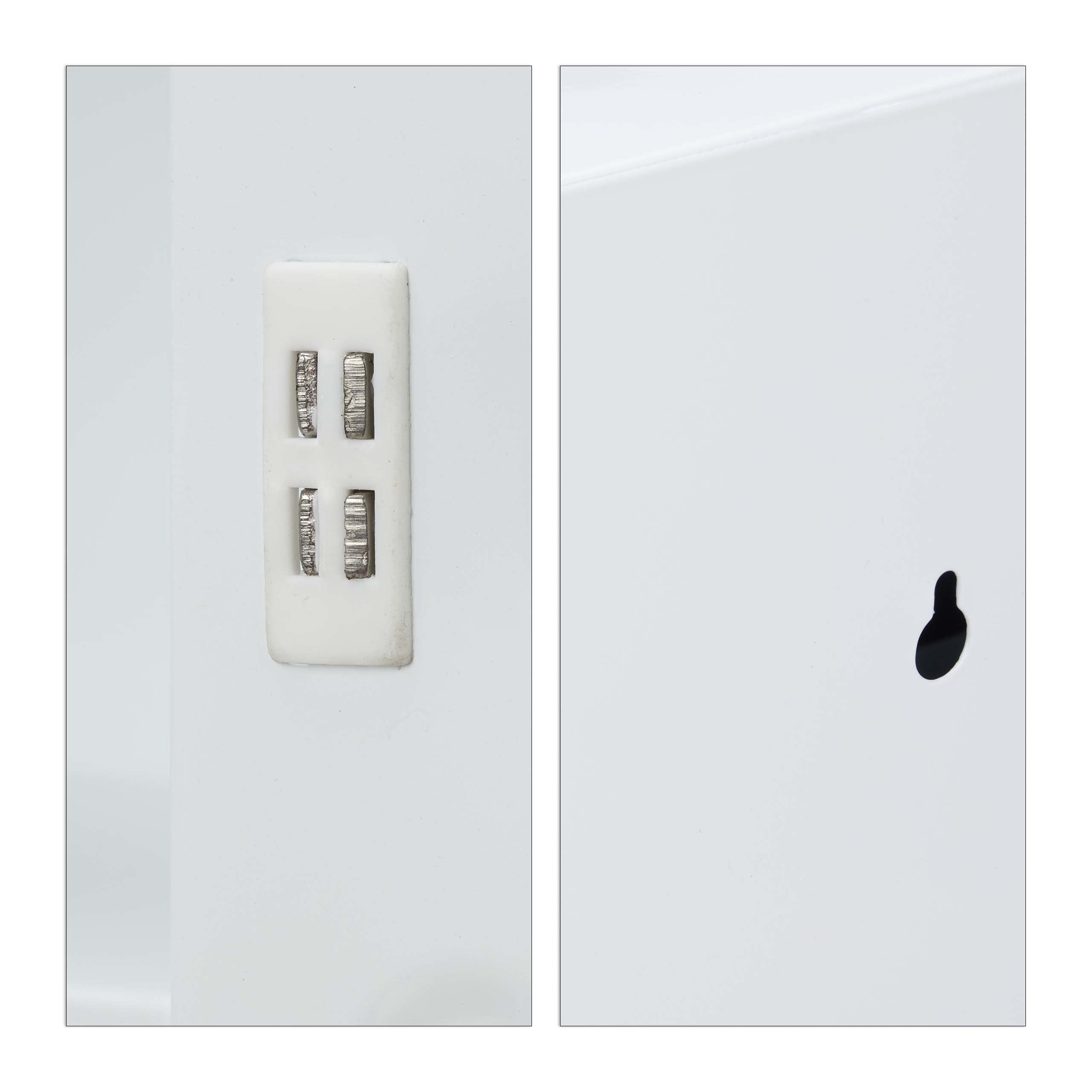 Relaxdays Armoire à Pharmacie XXL, verrouillable, 11 Compartiments, Acier, HxLxP: 53,5x53x19 cm, 2 Portes, Blanc - Rouge