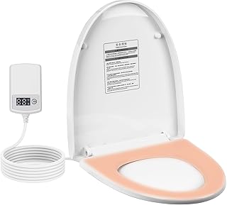 Heated Toilet Seat -Warmer Toilet Seats Elongated 6 Visual Temp Adjustable, 12V Safe Voltage, Slow-Close, Energy Saving, Easy Installation with PID Temperature Control