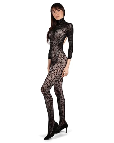 LoveMoi Women's Wild Leopard Long Sleeve Seamless Body Stocking