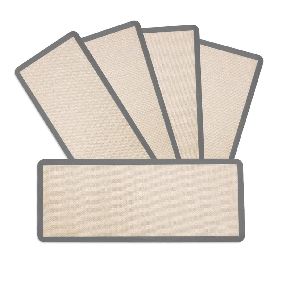 Silikon-Trockner-Matten, antihaftbeschichtet, wiederverwendbar, 45 x 17 cm und 50 x 21 cm, Grau, 5 Stück