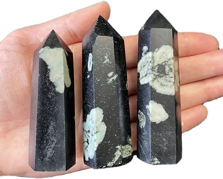 Natural Chrysanthemum Stone Healing Crystal Wand Point 65mm-75mm for Fengshui Decoration 3pc