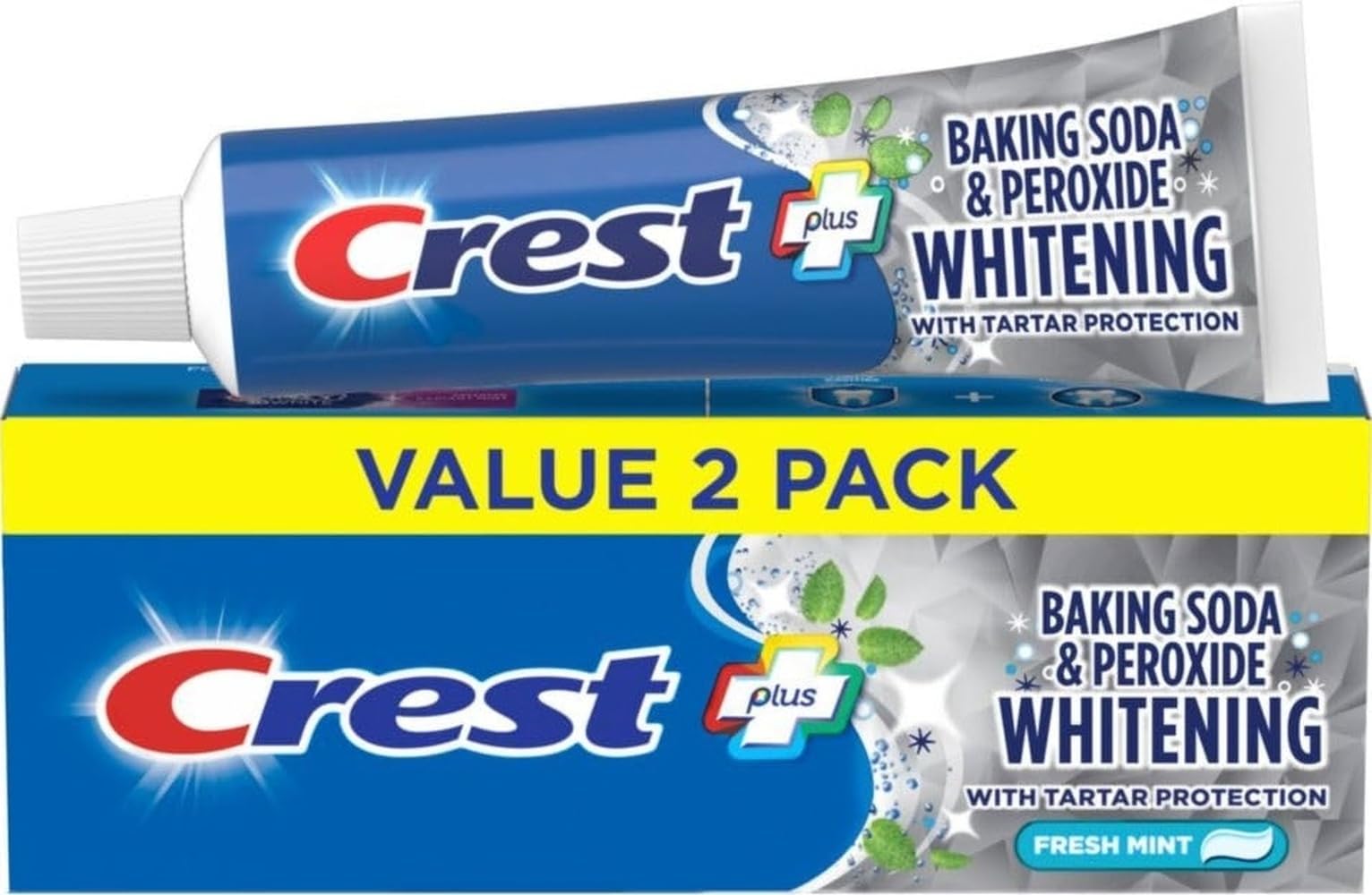 Baking Soda & Peroxide Whitening Toothpaste, Fresh Mint, 5.7 oz, Pack of 2