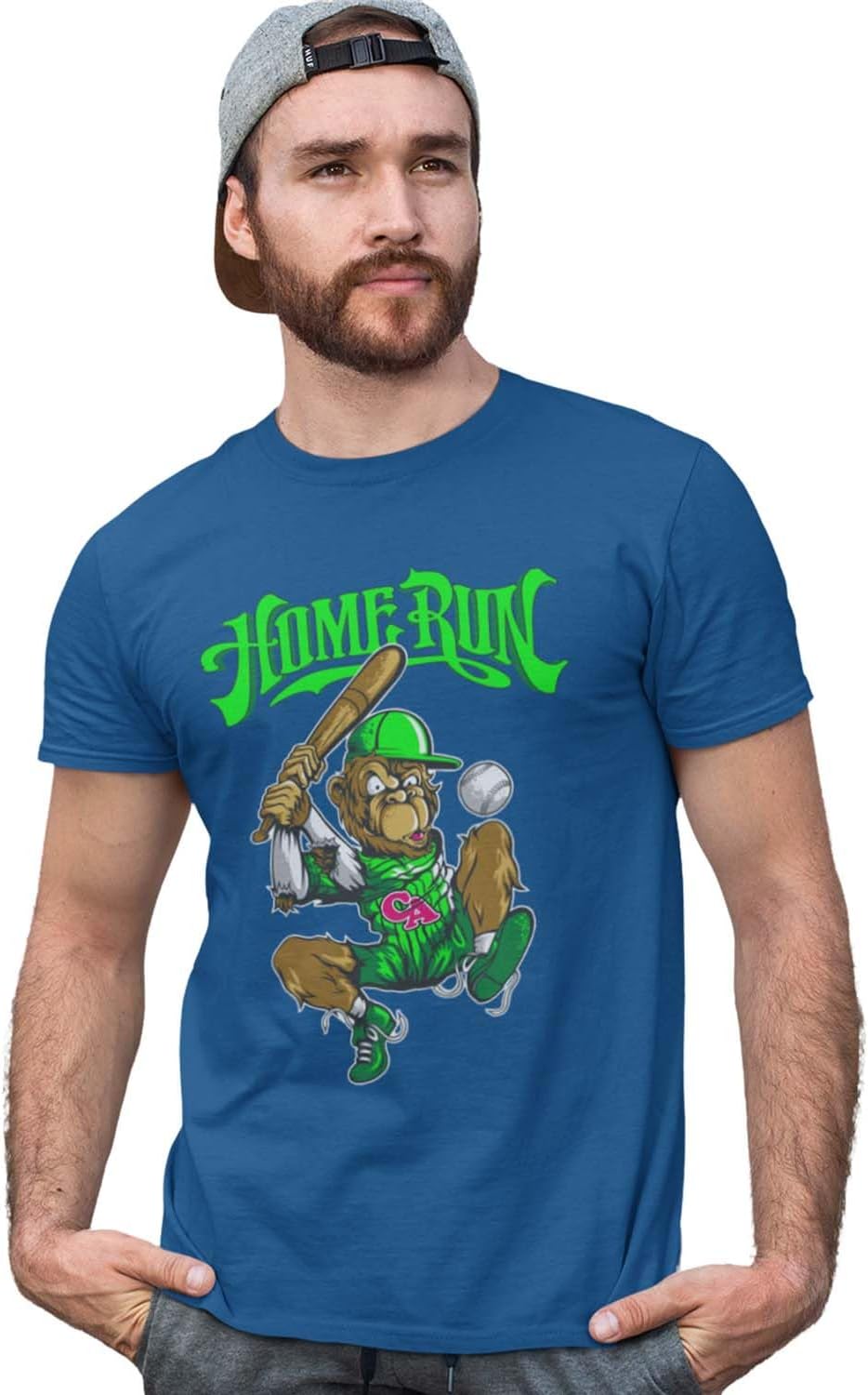 UNiOWN STORE Home Run, Monkey Playing (Blue T) - Foremost Gifting Material for Your Friends and Close Ones
