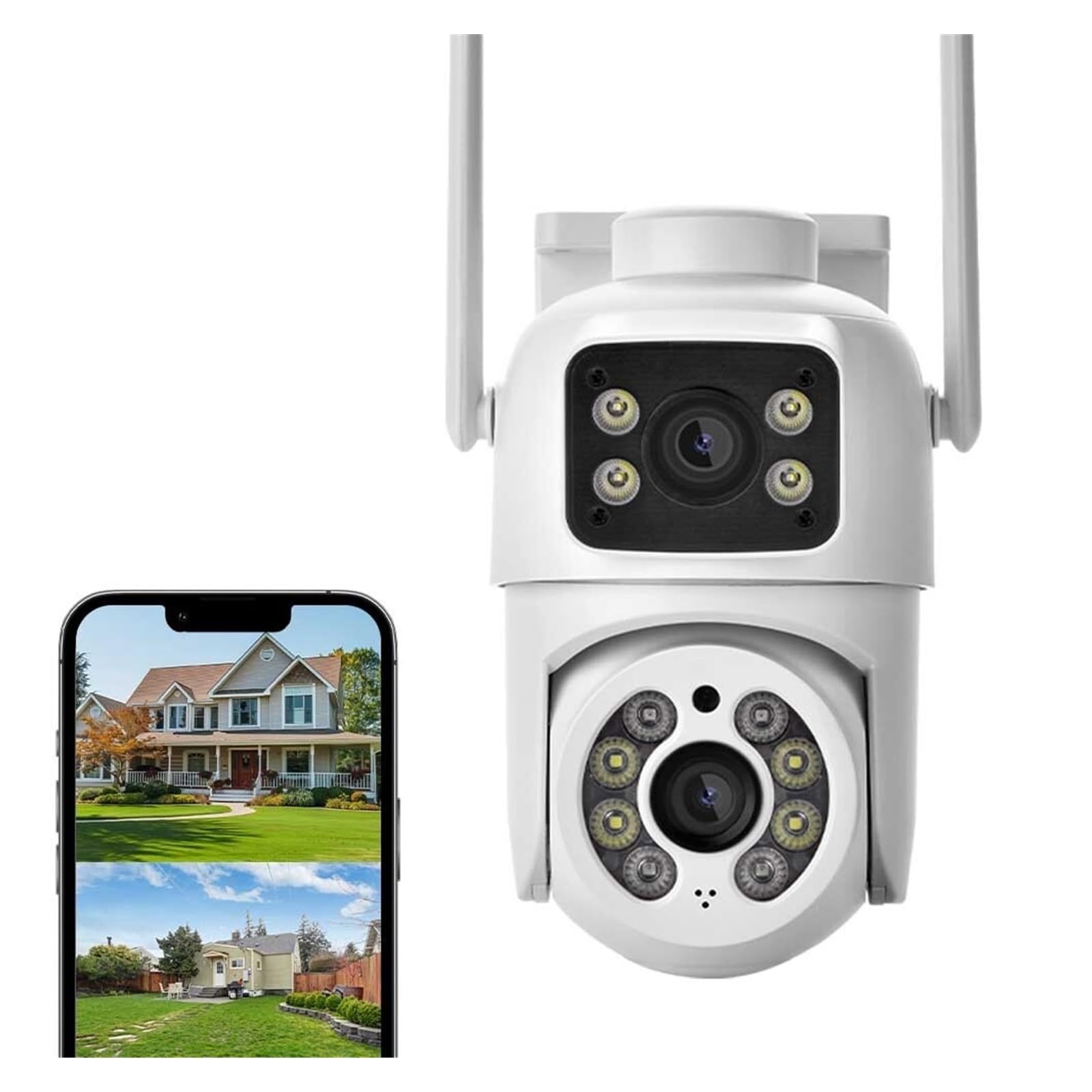 JVDDI 4MP Dual Lens Dual Screen PTZ Wifi Camera Ai Human Detect Auto Tracking Wireless Outdoor Surveillance Camera(ADD 32G)