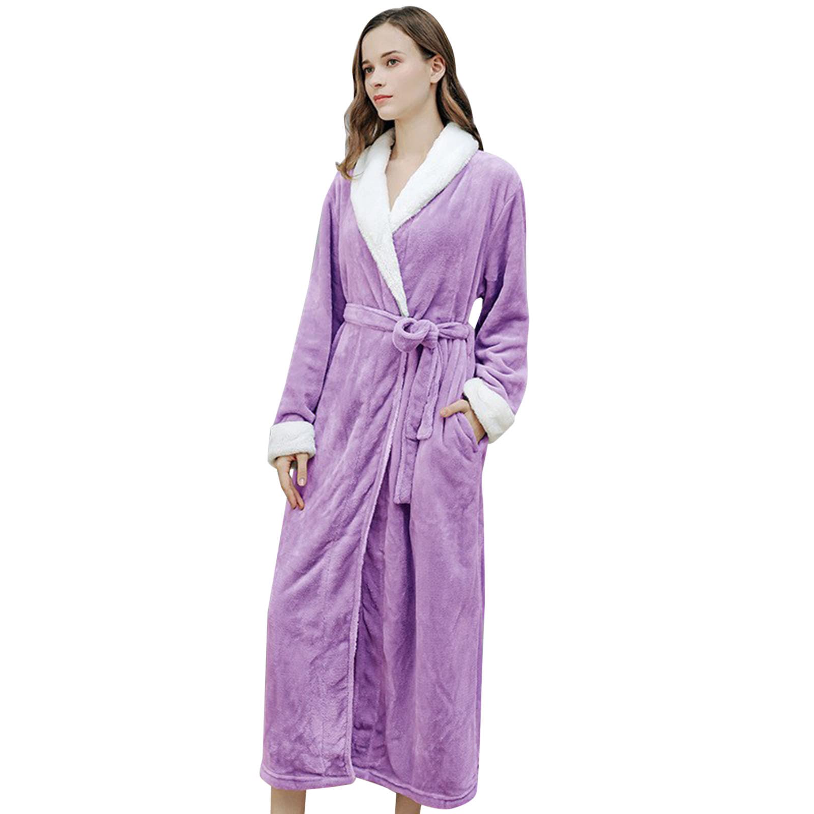 Peignoir long en éponge pour femme - Peignoir de sauna sans capuche