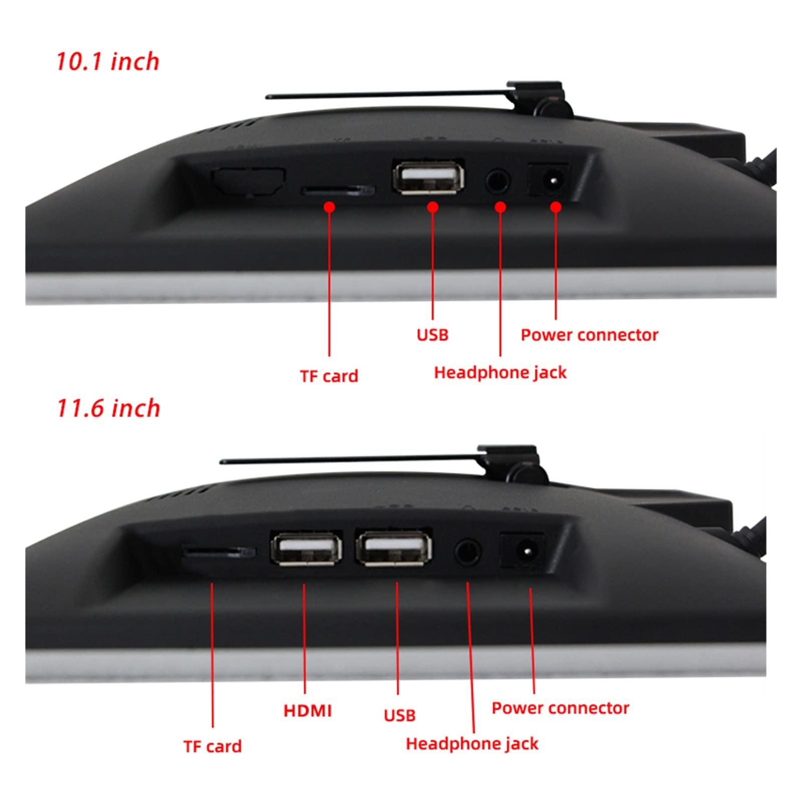 11.6 Pouces Voiture TV Appui-tête Moniteur 1080P HD LCD écran Tactile siège arrière Affichage lecteurs vidéo BT/FM/USB/TF/Link(8 inch 1 Monitor)