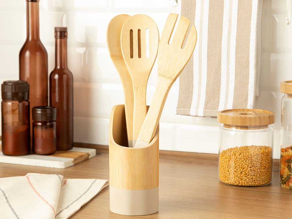 Lina Bambu 4 Parça Servis Seti 16 Cm Bej