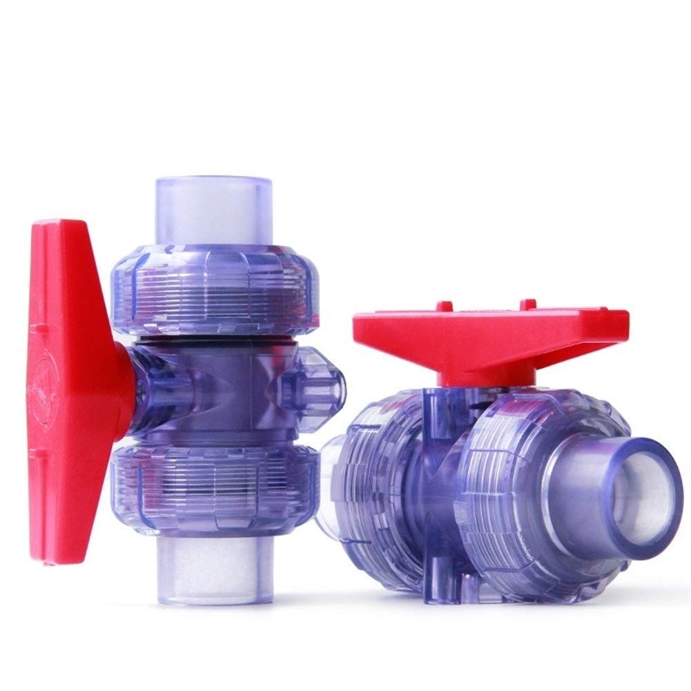 DIN 20 ~ 63 mm ANSI 21,34-60,32 mm przezroczysty zawór kulowy UPVC akwarium akwarium ogród nawadnianie zawór kulowy (kolor: średnica wewnętrzna 33,4 mm) armatura hydrauliczna