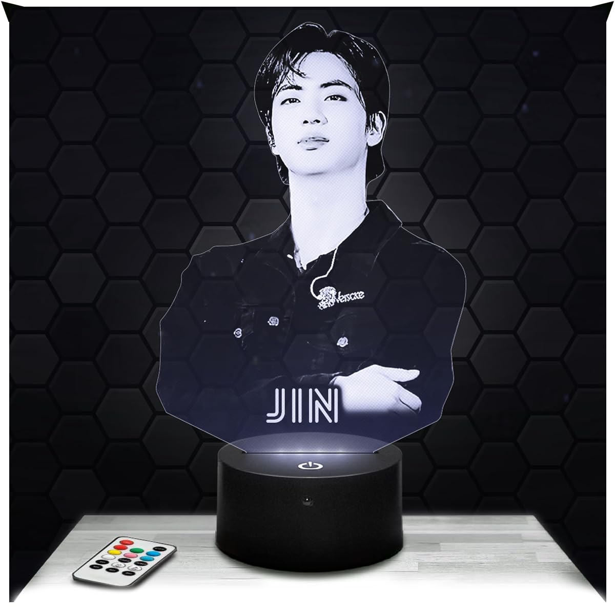 Lampephoto.fr - Jin for Girl's Room 3D Lamp Jin k-pop Object Korean Pop Korean Gift Idea Soft Light Decoration Night Light Office Decoration, Original Christmas, Gift Idea for Teenagers TOP — image 1