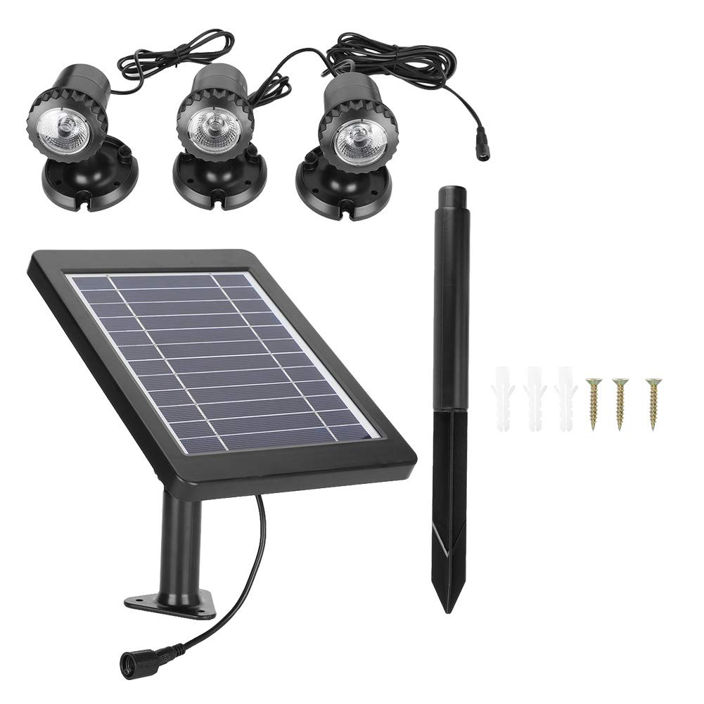 Wasserdichte Unterwasserleuchte Solarenergie Unterwasserlampe, IP65 wasserdichte Leuchtköpfe, energiesparendes Design für Pools, Teiche und Wassergärten, Außenbereich