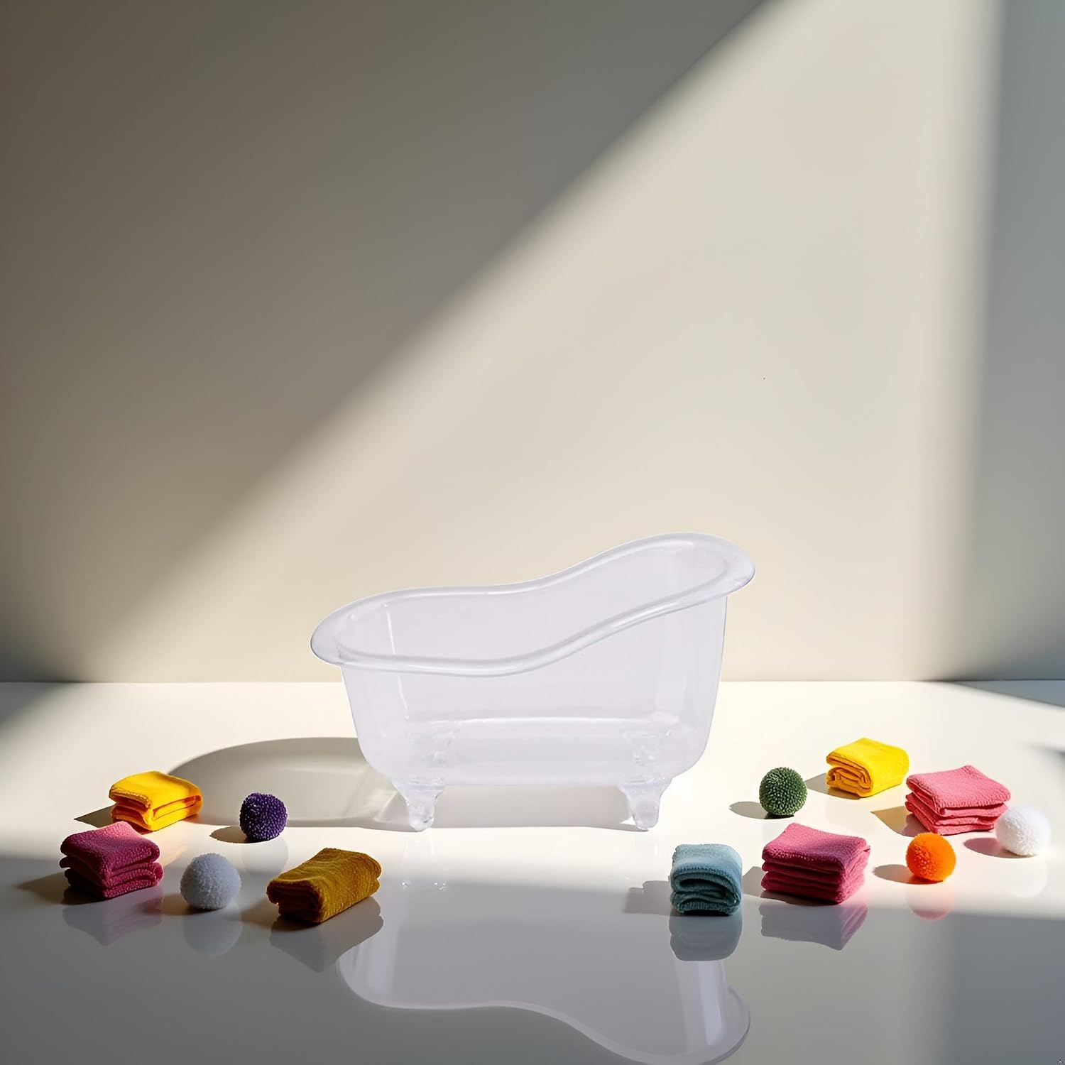 Clear Mini Bathtub Sundries Storage Box Jewelry Storage Box Makeup Organizer Container Desktop Storage,Clothing and Closet Storage and Organization,Clothes Drawer Organizers