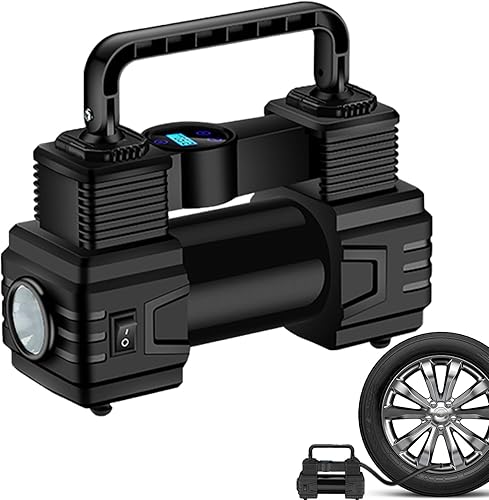 Miniatura 7 de Bomba de aire para neumáticos de automóvil, inflador portátil de neumáticos de automóvil LED, bomba de aire de fútbol digital, para bicicleta, RV,