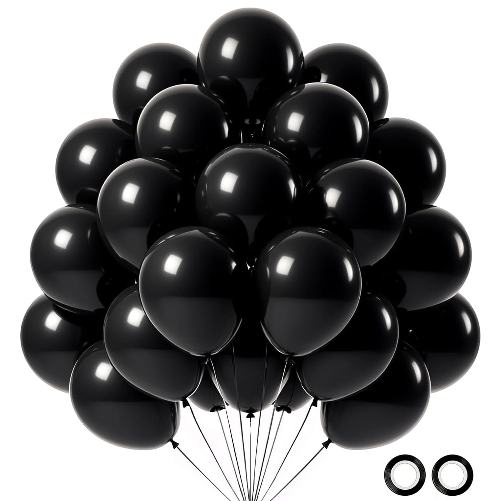 102Pcs Black Balloon Set,12 Inch Matte Black Latex Balloons Bouquet with Black Balloon Arch Kit for Graduation Party Decorations, School Prom, Back to School,Class of 2026, Halloween,Birthday Party