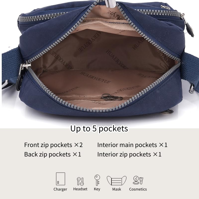 Waterproof Nylon Small Womens Crossbody Bag Purse with Adjustable Shoulder Strap Mulit-Pockets2