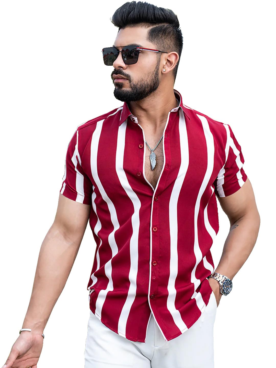 MindholDigital Print Lycra Men's Casual Printed Beautiful New Shirt