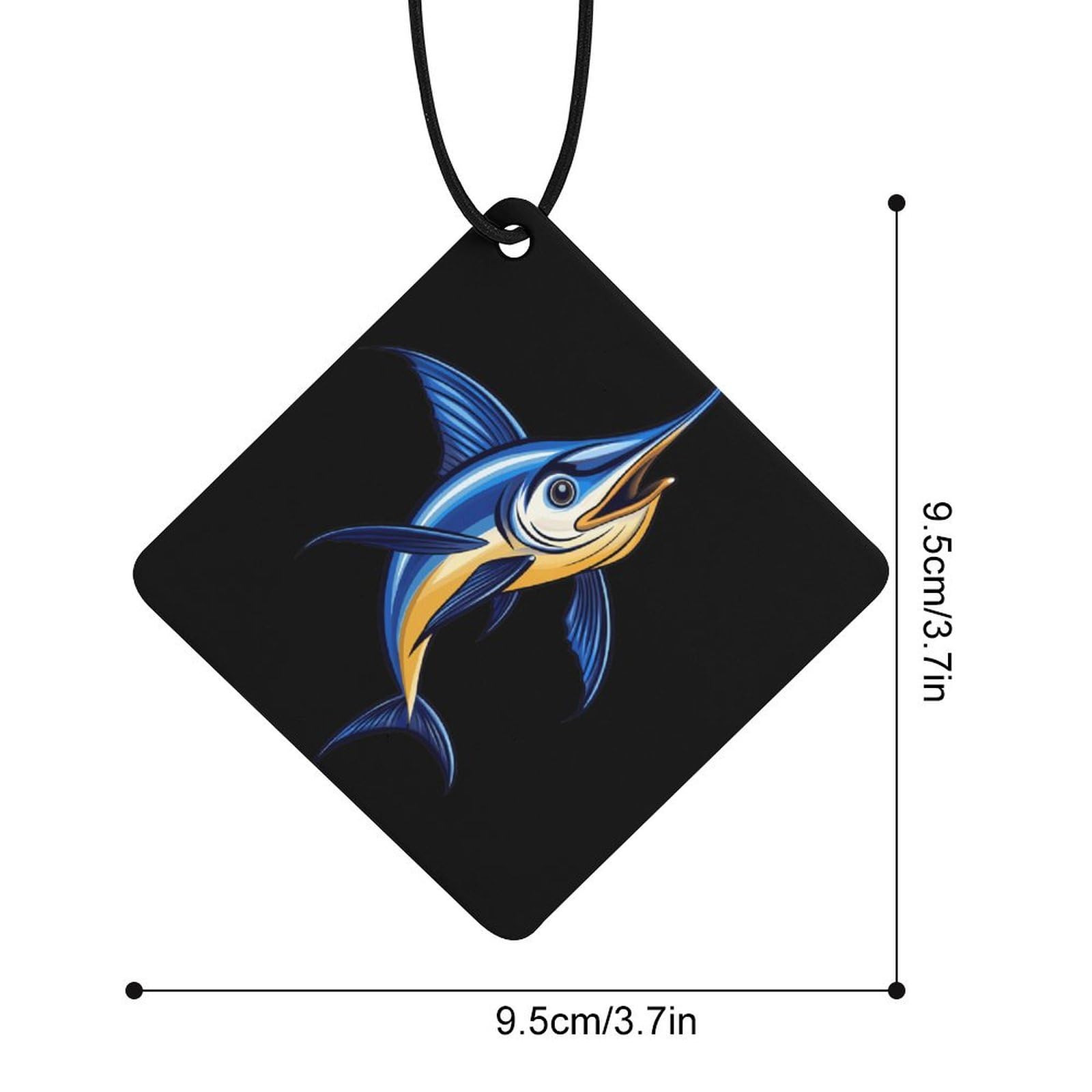 Marlin Swordfish Fish Car Air Freshener Hanging Aromatherapy Tablets for Car Accessories Rhombus