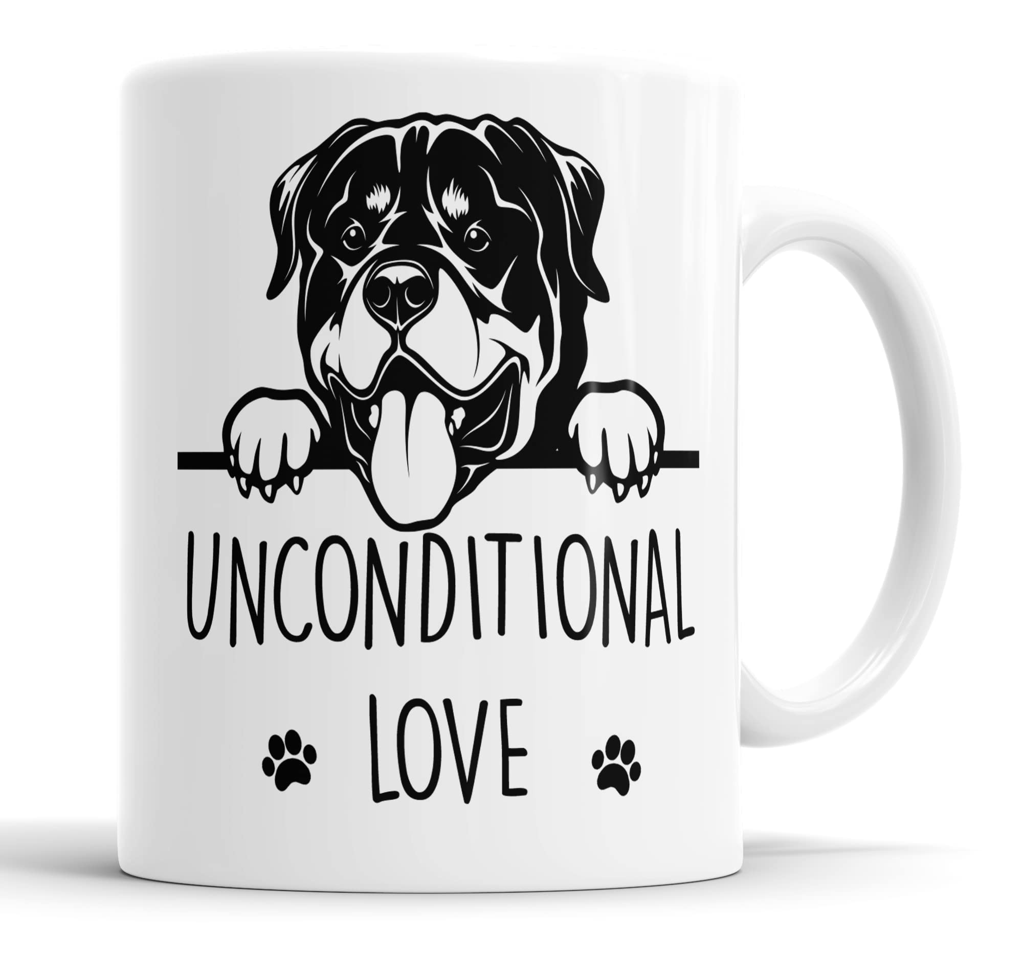 Rottweiler Unconditional Love Mug Pet Present Rottweiler Dog Mum Dad Friend Joke Funny Gift Cup Birthday Christmas, Ceramic Mug