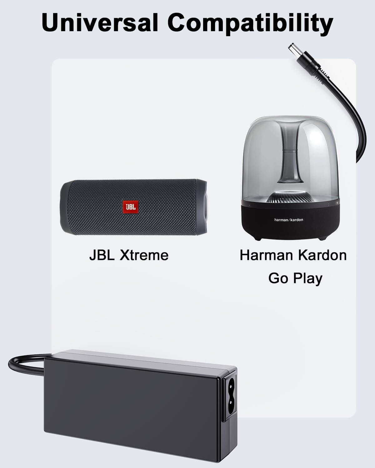 19V 65W Ladegerät Netzteil Kompatibel mit Teufel ROCKSTER Cross, Harman Kardon Go Play, JBL Xtreme, Xtreme 2, Extreme Plus, FUGOO Style Sport Tough XL Bluetooth Lautsprecher Ladekabel Adapter