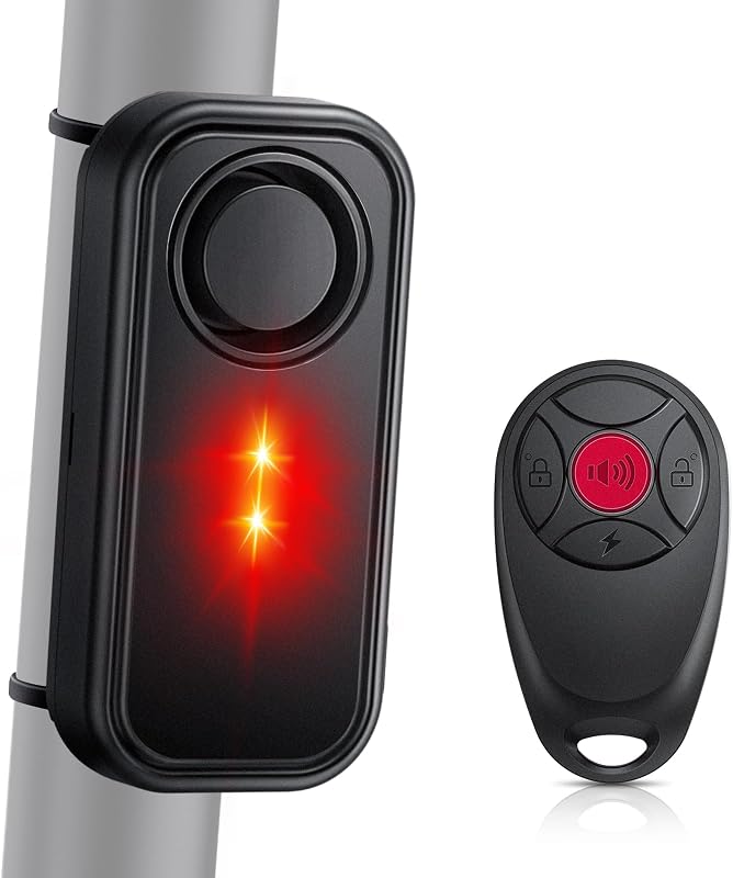 Car Alarm System, Ultra-Loud 113db Bike Alarm with Remote, IP66 Waterproof Anti Theft Car Device Vibration Motion Sensor, Bike Accessories for Motorcycle Moped Scooter Doors Window