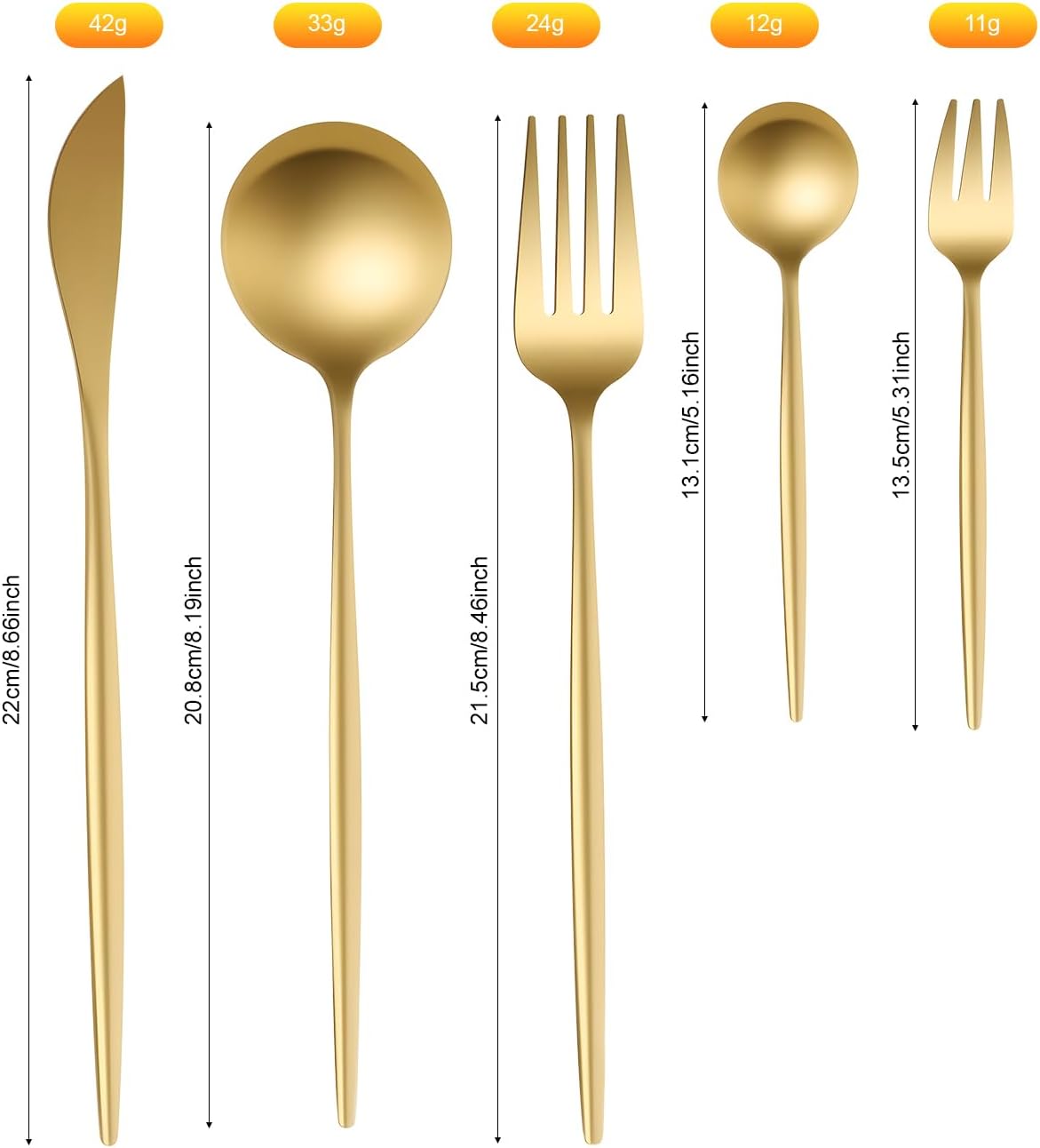 90 Pieces Gold Flatware Set, Stainless Steel Utensils Set with Titanium Plating, Knives Spoons and Forks Set Luxury Cutlery Set for Kitchen Home Restaurant Wedding (Gold)