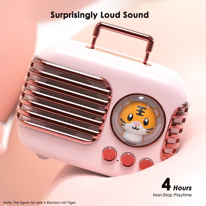 Miniatura 5 de Altavoz Bluetooth inalámbrico, lindo mini altavoz portátil con emparejamiento TWS, sonido fuerte, tiempo de reproducción de 4 horas, micrófono,