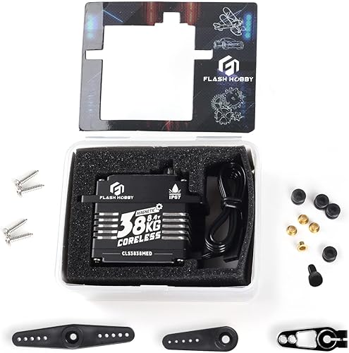Miniatura 8 de Servo sin núcleo de 83.8 lbs, servo de alto par de torsión de 8.4 V, engranaje de metal completo servo RC con IP67 impermeable y soporte magnético