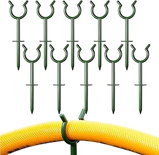 園芸用ホースガイドステーク - 100個セット 頑丈なホース保護ラック,ホース誘導杭 - 屋外 庭 芝生 ガレージ用