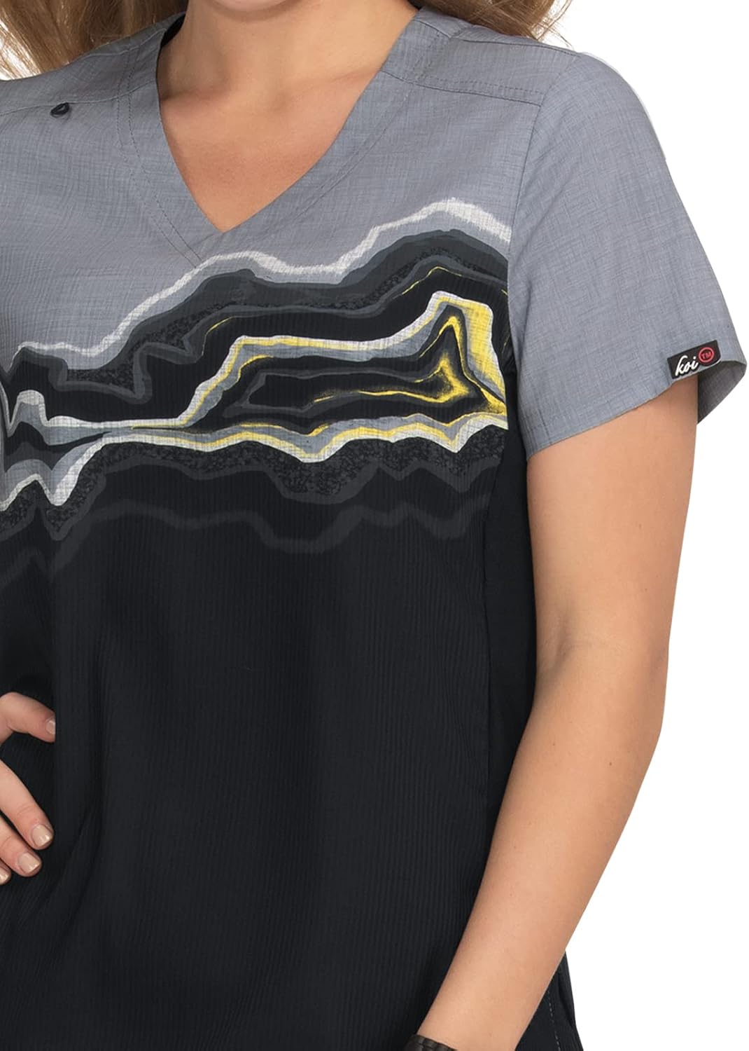 KOI Lite 370PLM Women's Reform Placement Scrub Top Agate Geode M
