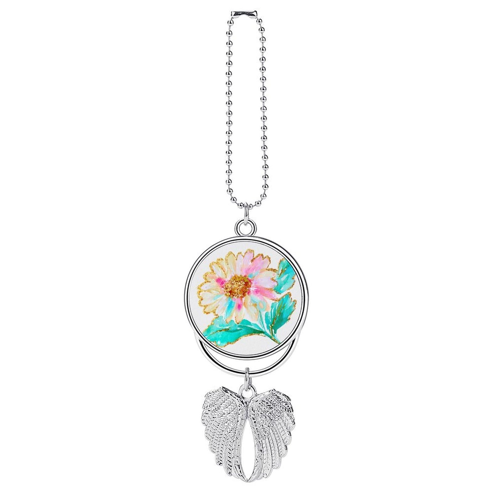 Daisy Sprig with Cream Petals Golden Centers Car Hanging Pendant Car Interior Decoration Rearview Mirror Charms Ornaments