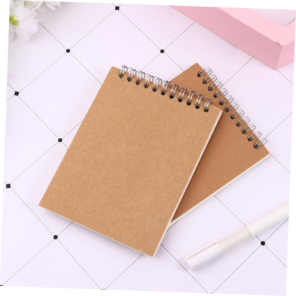 12 pièces Lot de Kraft à Spirale Cahier de Notes Vierge pour Étudiants Bureau et École pour Journaux Croquis et Prise de Notes