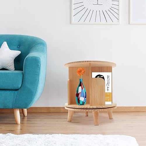 Miniatura 2 de Estantería giratoria, estante de almacenamiento independiente de 360, estante de almacenamiento de madera, organizador de escritorio, organizador