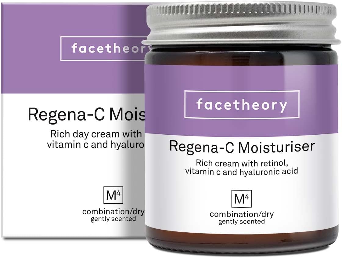 facetheory Regena-C Moisturiser M4 - Retinol Cream, Made with Retinol, Hyaluronic Acid, Vitamin E, Anti Aging Face Cream, Vegan and Cruelty-Free, Made in the UK | Unfragranced | 50 ml