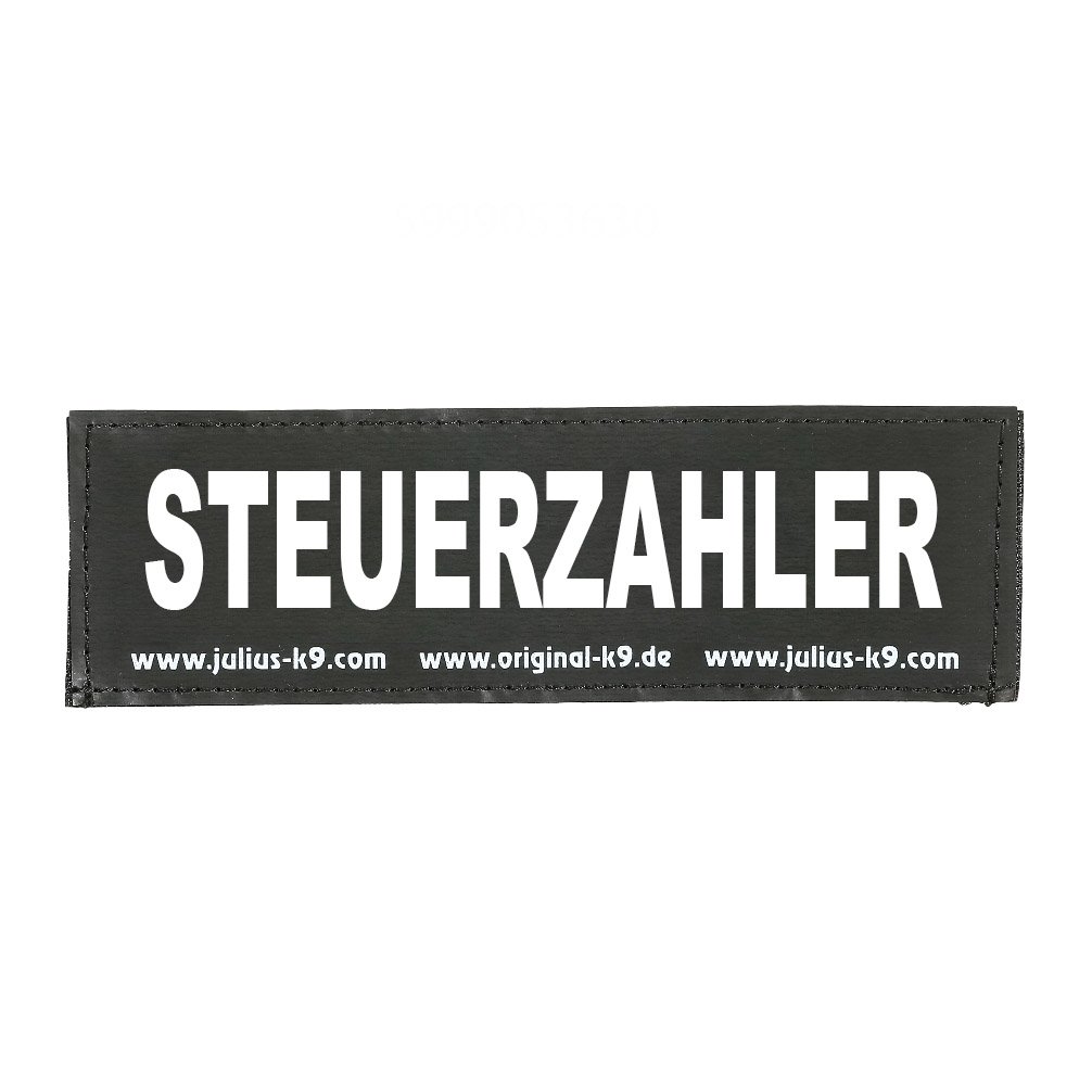 Julius-K9 Interchangeable Hook & Loop Patches, 1 pair, STEUERZAHLER, Size: Small, Black — image 1
