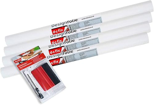 d-c-fix 96252 4-PKA - Lámina autoadhesiva (16.9 x 78.0in, 4 unidades, con aplicador), color blanco mate